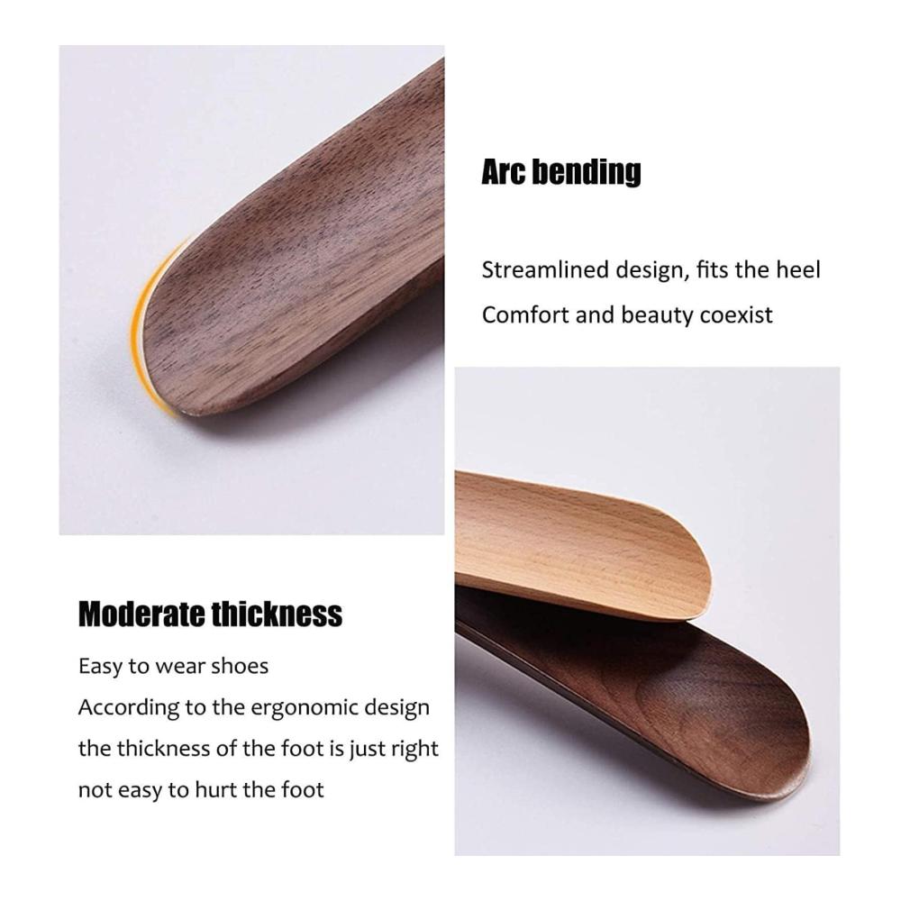 Entlasten Sie Ihre Füße mit Eleganz und Komfort Premium-Holz-Schuhlöffel mit langem Griff und Rindslederband ideal für Kinder und Senioren. Glatt und mühelos einsteigen