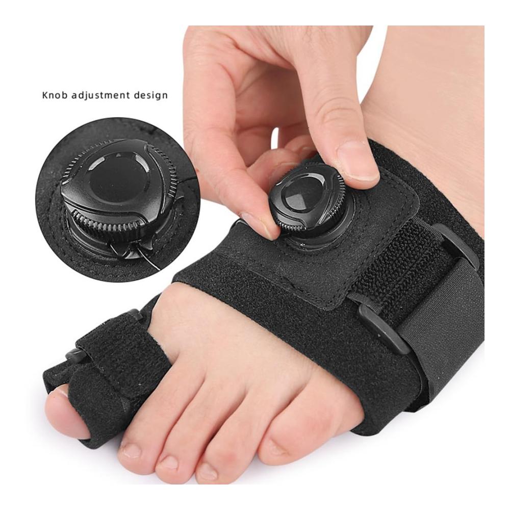 Orthopädischer Bunion-Korrektor mit Zehentrennern und einstellbarer Knopf-Schiene zur Ballenentlastung für den linken Fuß - Langlebig und einfach zu installieren