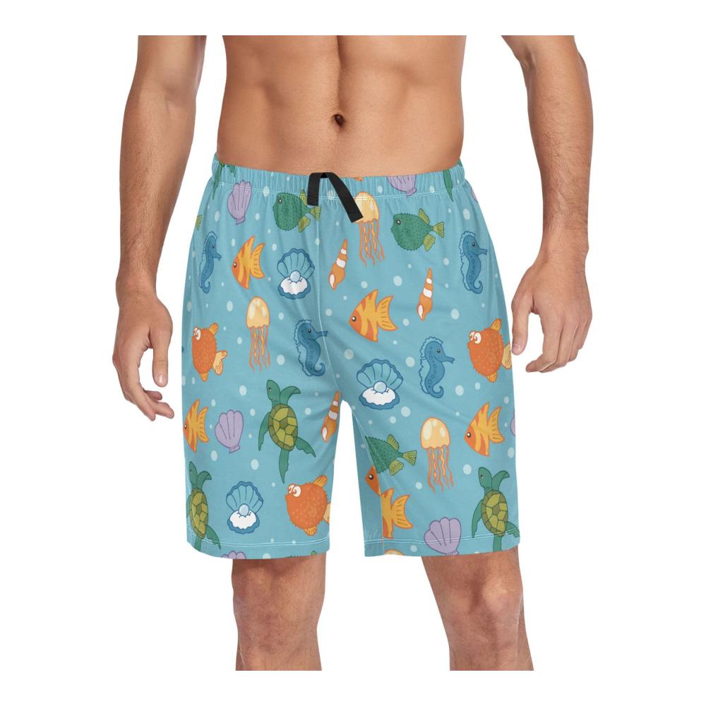 Cartoon Marinei Life Puffer Fisch Seepferdchen