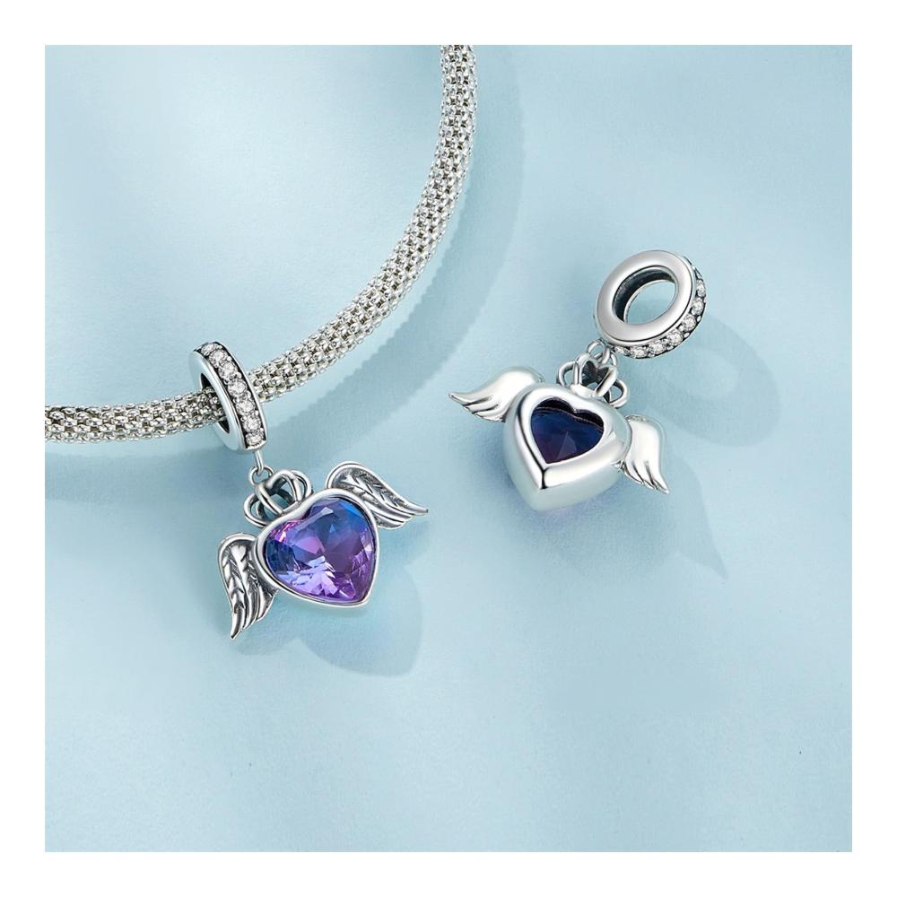 925 Sterling Silber Engelsflügel Herzflügel Bead Charms für Pandora-Armband – Perfekte Damen Geschenke für Geburtstag und Weihnachten! Originale SCC2587
