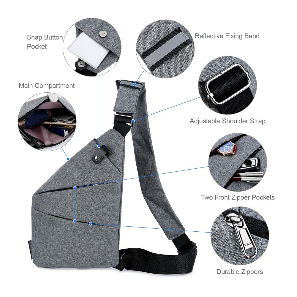 Schultertasche Slingpack Crossbody Rucksack leichte Brusttasche für Outdoor-Sportreisen