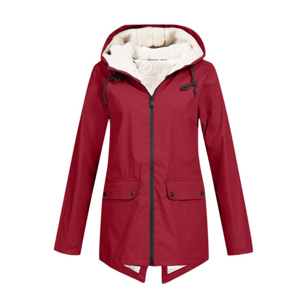 Entdecken Sie den ultimativen Komfort Leichte Regenjacken & -mäntel für Damen mit Fleece-Wollfutter Reißverschluss und Taschen. Perfekt für Herbst & Winter 2024