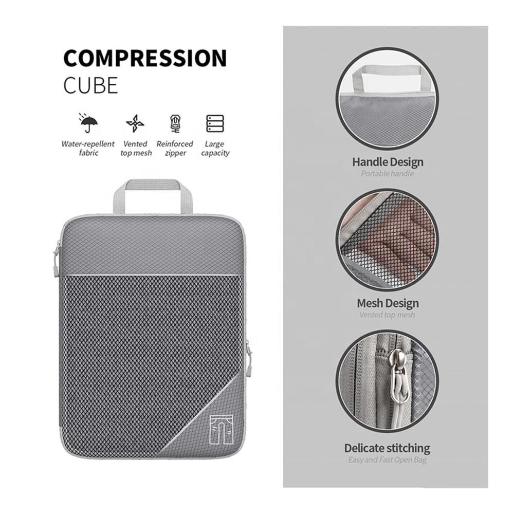 6er Set Kofferorganizer mit Kompressionsfunktion Verpackungswürfel & Organizer Taschen für effizientes Packen Reisezubehör für geordnetes Gepäck