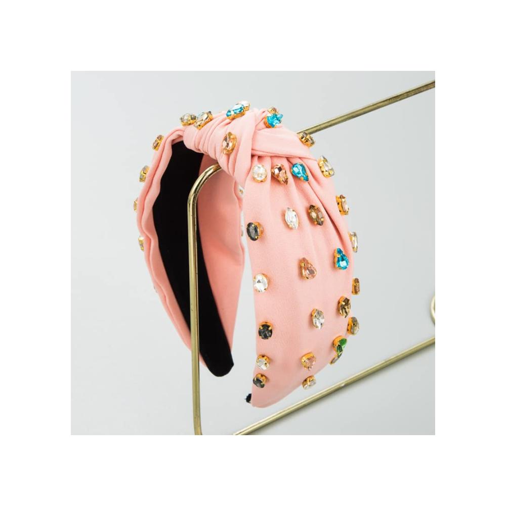 Verleihe deinem Look Glanz! Strassbesetztes Stirnband - Perfektes Accessoire für Glamour. Weiches Haarband für Damen elegant geknotet. Stilvoller Haarschmuck