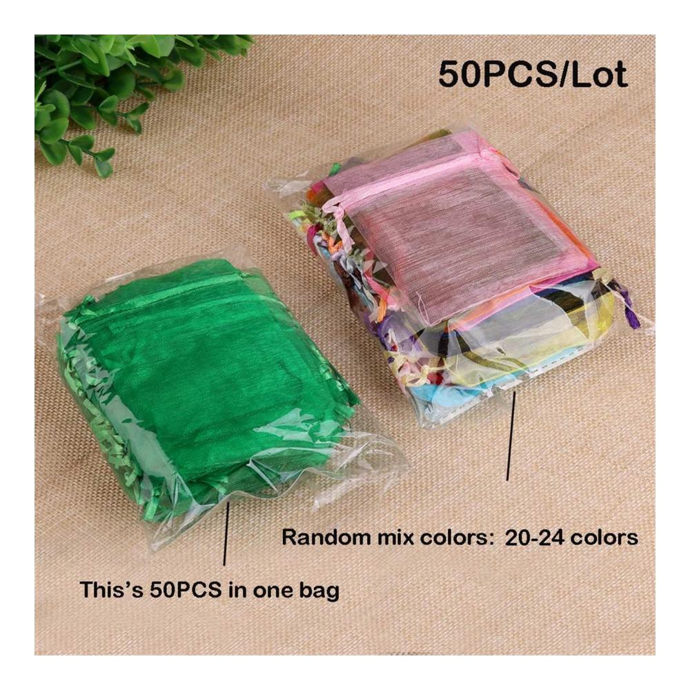 111 Süßigkeiten-Geschenkboxen für Hochzeiten Party-Geschenktüten 50/100 Stück/Los Organza-Geschenkbeutel für Schmuck 24 Farben Kordelzugbeutel für Hochzeit Weihnachten Süßigkeiten Geschen