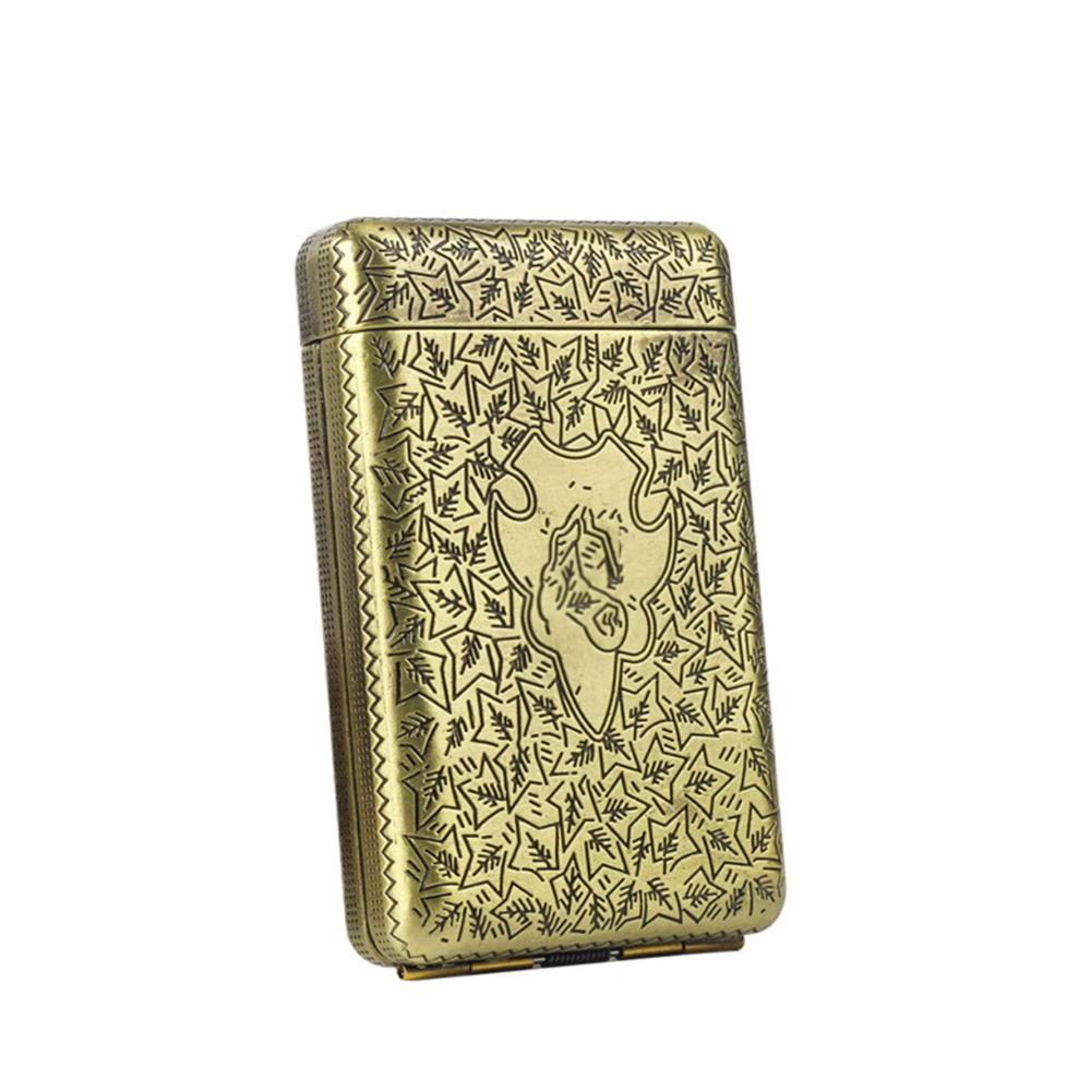 Klassisches Zigarettenetui Hochwertiges dreifach offenes Metall-Etui mit Relieftechnologie für 16 dicke Zigaretten - Nostalgisches Retro-Design - 2St B