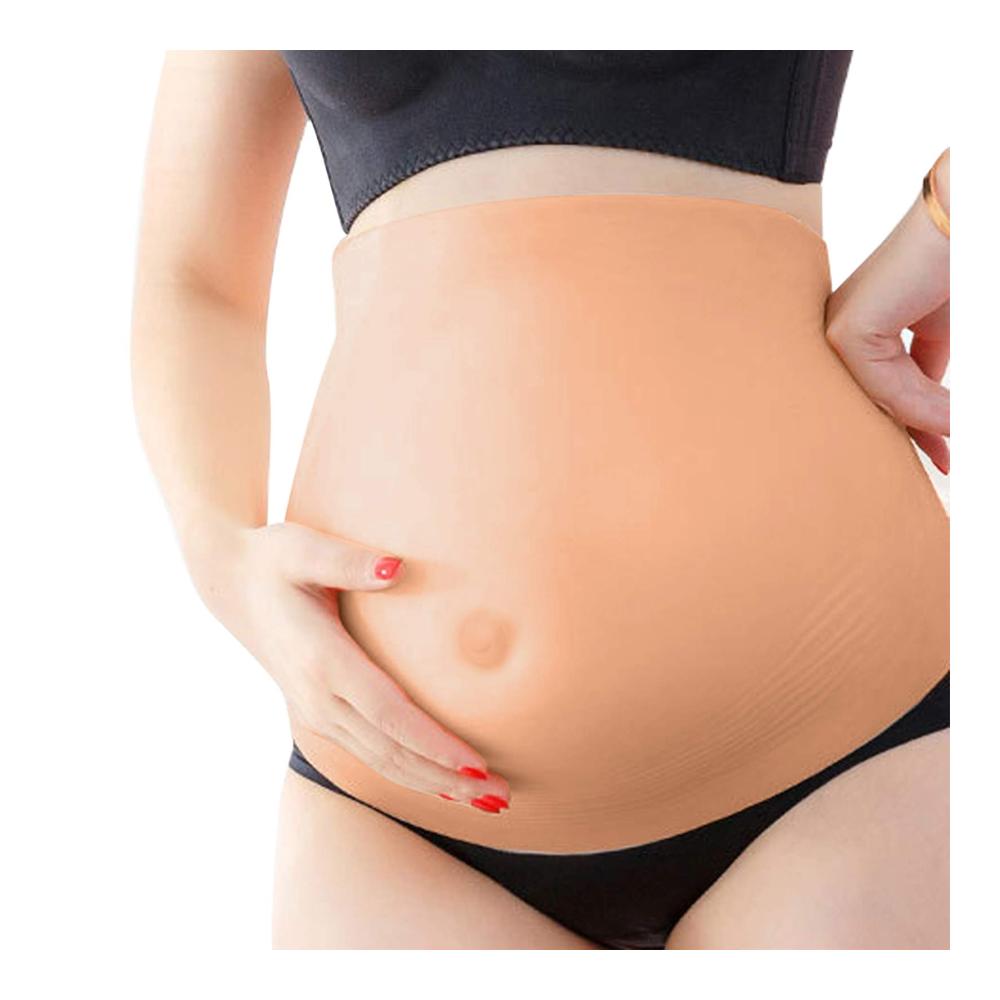Künstlicher Babybauch aus Silikon & Seide - Perfekte Schwangerschaftsillusion für Fotoshootings & Performances - Hochwertige Umstandsmode in M