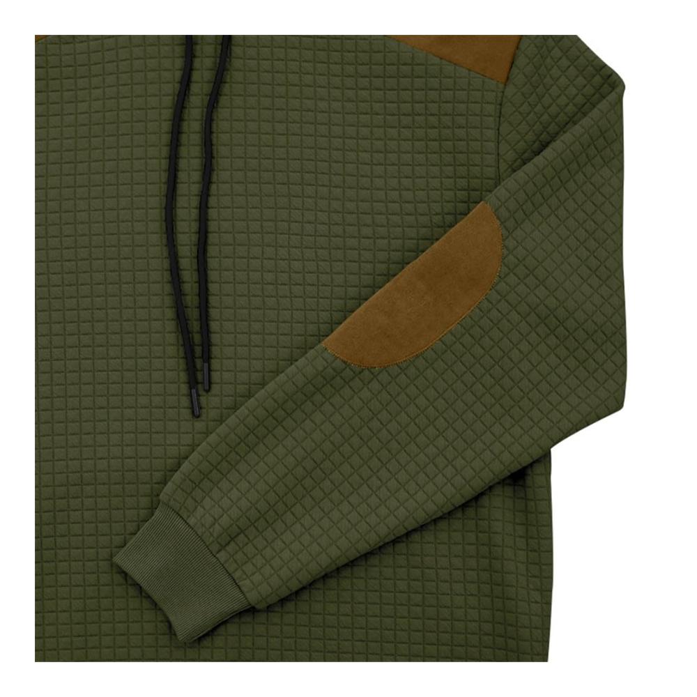 Stilvoller Herren Sweatshirt Klassisches Kapuzen Hoodie mit Waffelstruktur für Herbst-Looks. Casual Kordelzug und Vintage-Spleißen für einen lässigen All-Match-Look