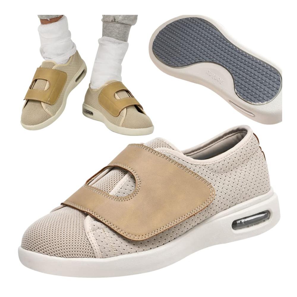 Komfort-Sneaker für Herren | Extra breit leicht anzuziehen | Luftpolsterung atmungsaktives Netz | Unterstützung für ältere Männer | Ideal für geschwollene Füße und Diabetes