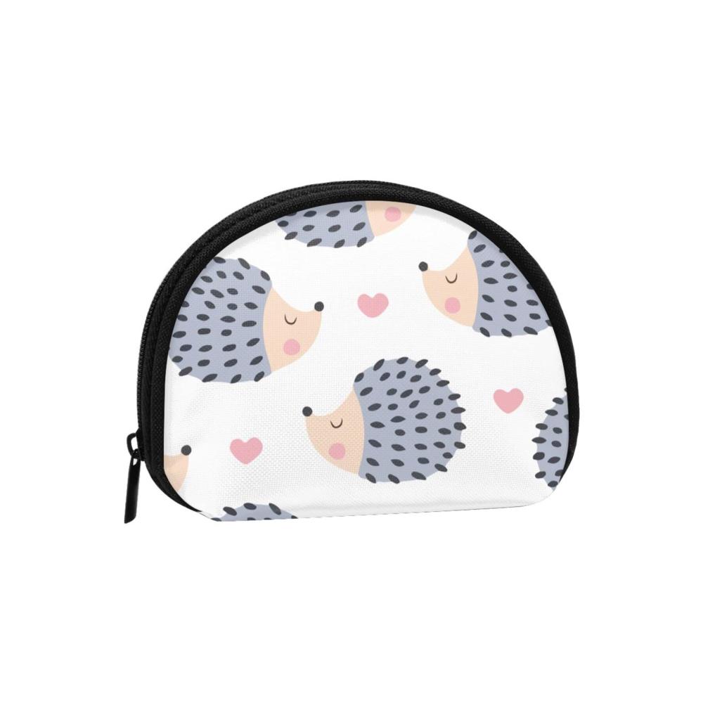 Entzückende Münzbörsen Kawaii Igel-Herz Geldbörse und Muschel Make-up-Tasche für Damen! Perfekte kleine Aufbewahrungstasche für Geld und Wechsel