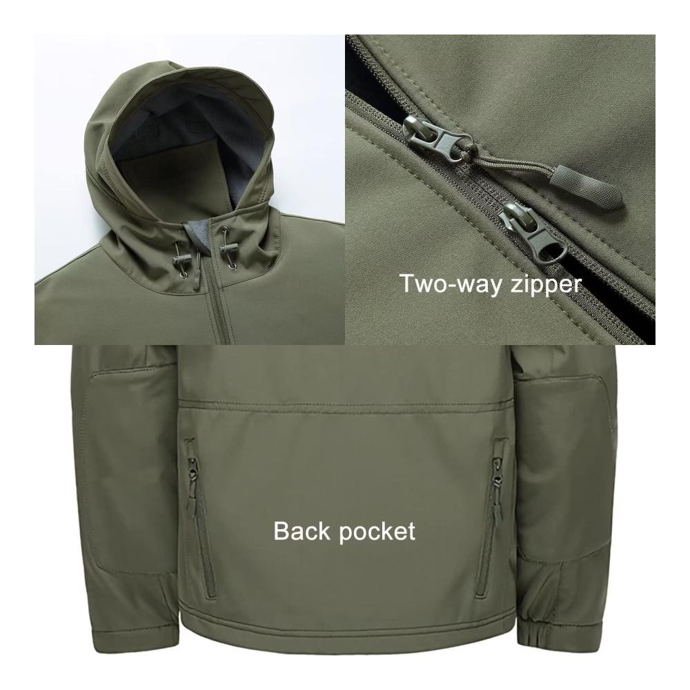 Herren Winter Softshelljacke Wasserdicht Militärjacke TAKTISCH für Trekking Outdoor mit Reißverschlusstaschen