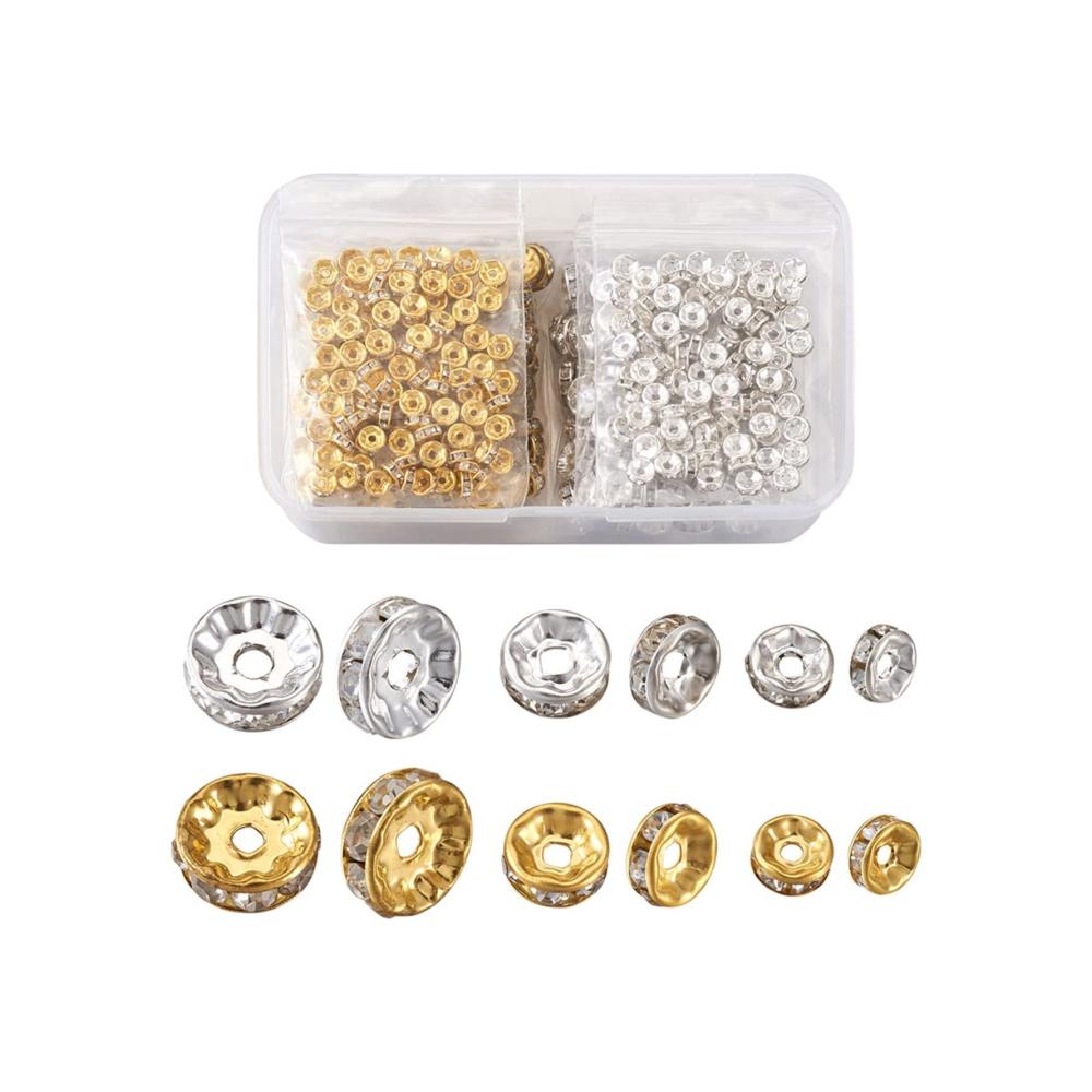 Entdecke die Schönheit der Natur 600 Stück Edelstein-Spacer-Perlen für DIY Schmuck. Brillante Klarheit und Vielfalt in 2 Farben. Hol sie dir jetzt