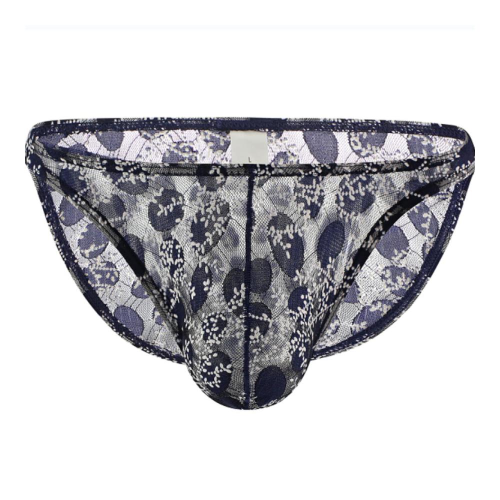 Exquisite Herren Strings Sexy Spitzenunterwäsche mit niedriger Taille und verführerischem Schlitz