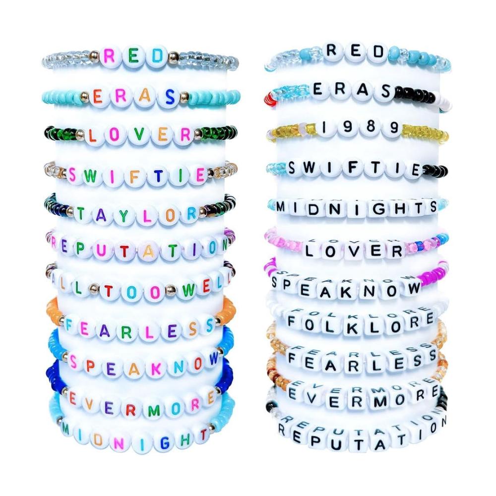22 Stück DIY Musikliebhaber Armbänder - Inspiriert von Sängern Perfektes Geschenk für Partys! Hochwertige Glasfarben Freundschaftsschmuck