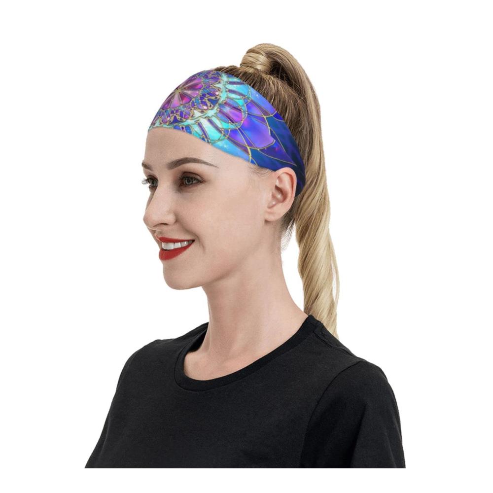 Rutschfeste Sport-Stirnbänder für Damen und Herren | Atmungsaktive Yoga-Haarbänder zum Laufen Radfahren & Spa | Mandala-Design | Hochwertige Schweißbänder für intensives Training