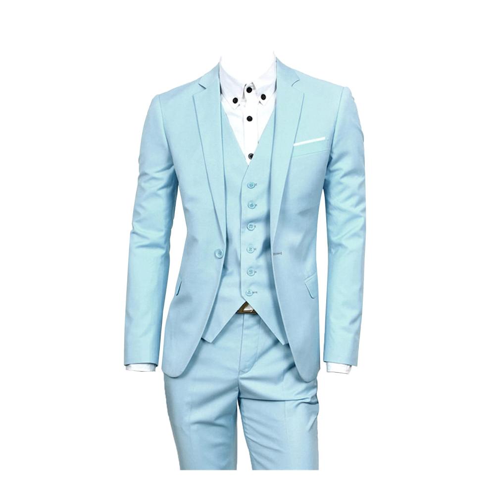 Exklusiver 3-Teiliger Business Anzug Eleganz in L Hellblau | Hochwertiger Herren Anzug mit Schmaler Jacke Smoking Blazer & Passender Hose | Perfekt für Hochzeiten & formelle Anlässe