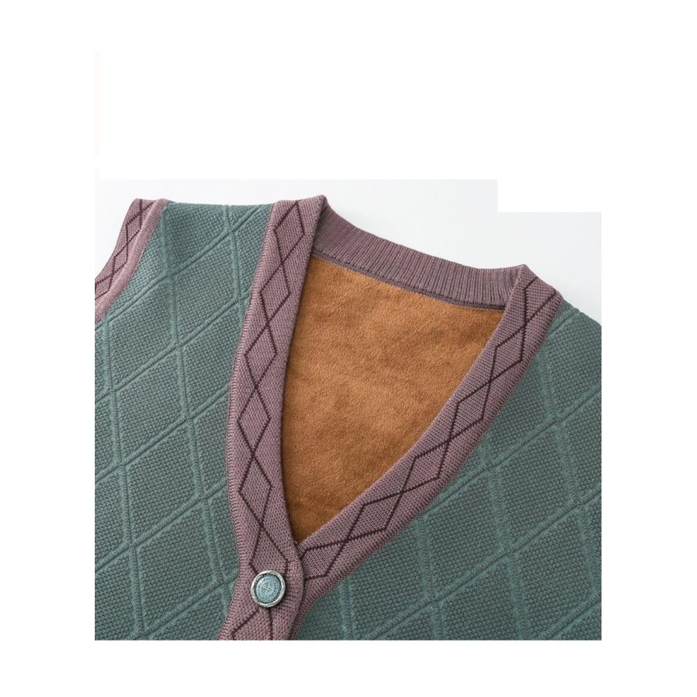 Elegante Strickjacken Trendige Damenweste mit V-Ausschnitt ärmellos und locker geschnitten. Perfekte Winterjacke und Oberbekleidung für stilvolle Mütter