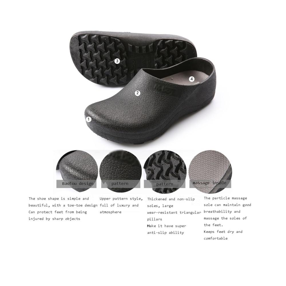 Entdecken Sie stilvolle schwarze Schuhe für Herren Wasserdicht rutschfest und ölbeständig! Perfekt für Gartenarbeit und Kochen. Geh bequem mit luftigem Fußbett und stoßdämpfender Sohle