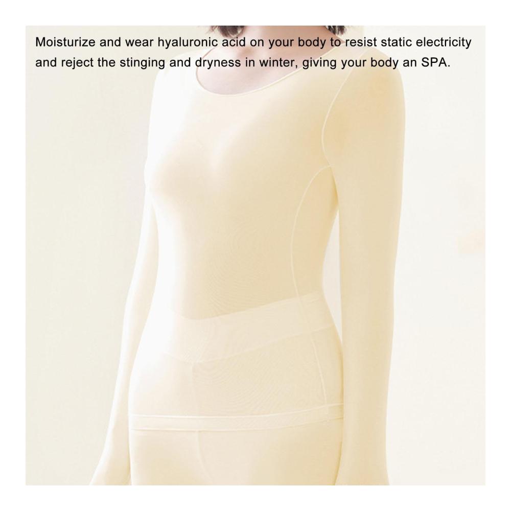 Thermo-Unterwäsche für Damen Langarm-Basisschicht-Set mit Rundhalsausschnitt Leggings winterwarme enganliegende Passform Set aus langem Oberteil und Hose