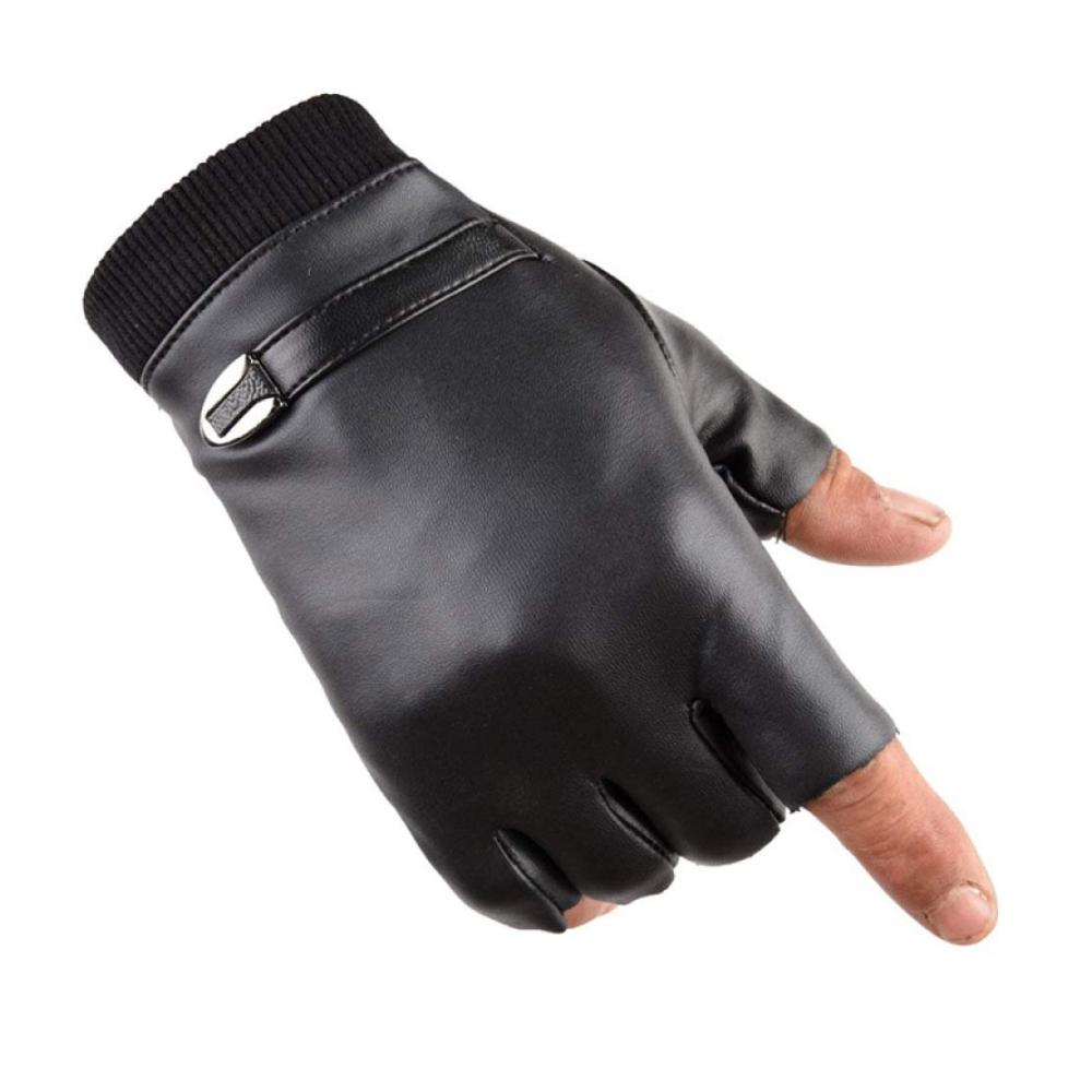 Ultimativer Komfort im Winter Hochwertige Halbfinger Fahrradhandschuhe mit elastischem Pu-Leder und Plüschfutter. Warm wasserdicht und ideal für Sport und Fitness