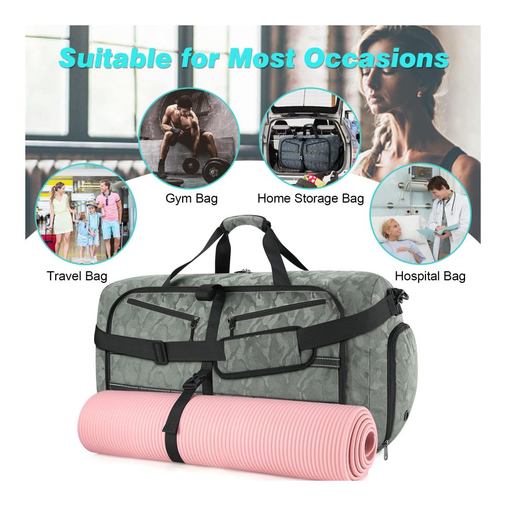 Große Lubardy Reisetaschen für Herren mit Schuhfach und Kulturbeutel – Wasserdicht Faltbar Leicht für Weekender Reisen Sport 40L-100L