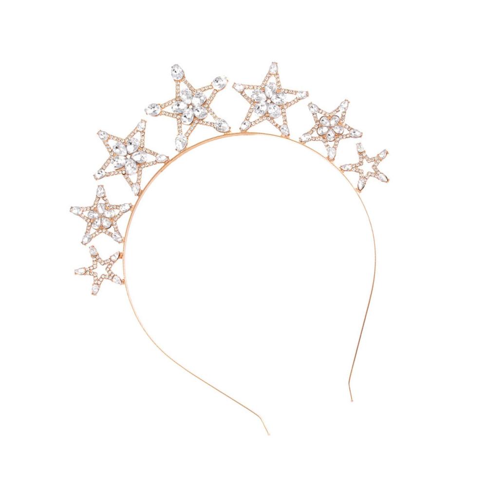 Glamouröser Stern-Haarreif mit funkelnden Strasssteinen – Ideal für Braut & Party Kristall-Stirnbänder als Foto-Requisiten