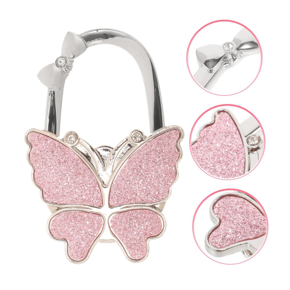 Stilvoller Handtaschenhalter Tragbarer Schmetterlings-Taschenhaken für Tische - Platzsparend falten und schnallen Sie Ihre Einkaufstasche elegant ab! Ideal für unterwegs