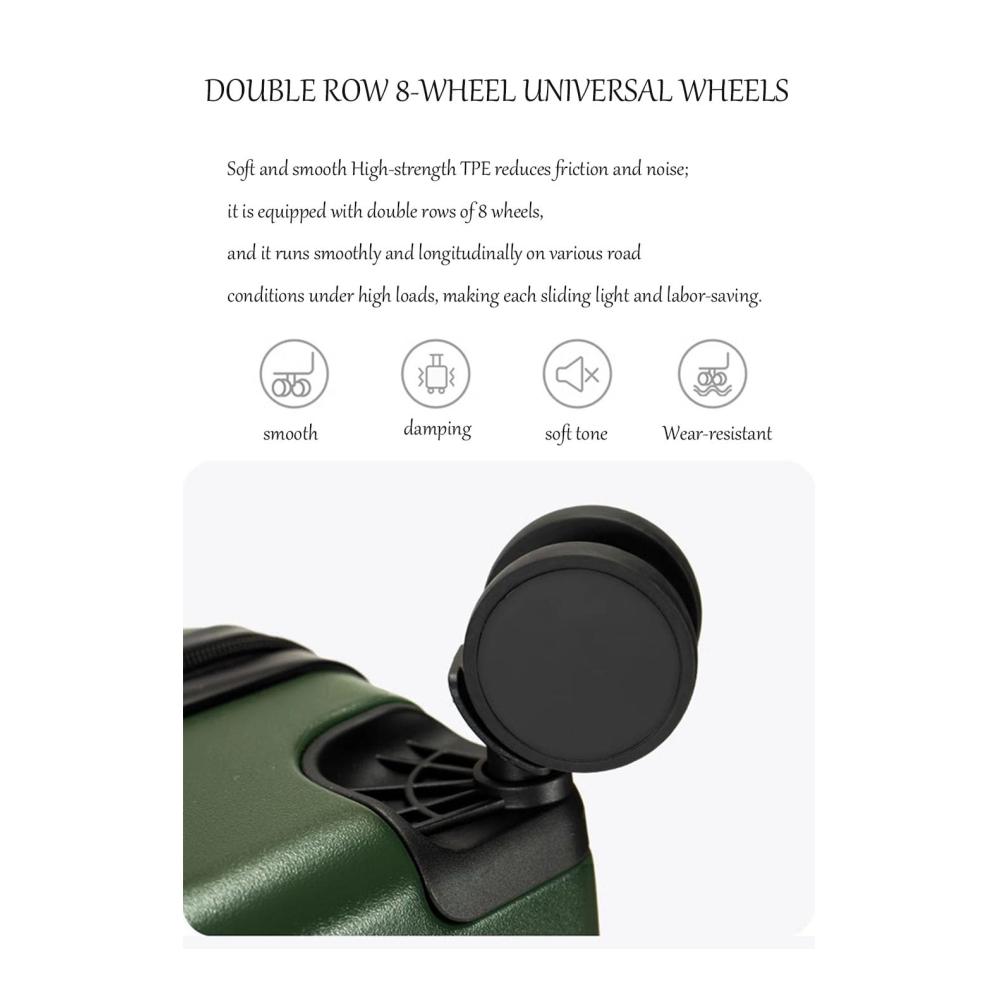 Machen Sie das Reisen leichter mit unserem Handgepäck 20 Zoll zugelassen für Fluggesellschaften Hartschale USB-Anschlüsse Rollen Taschenfach grün. Ideal für unterwegs