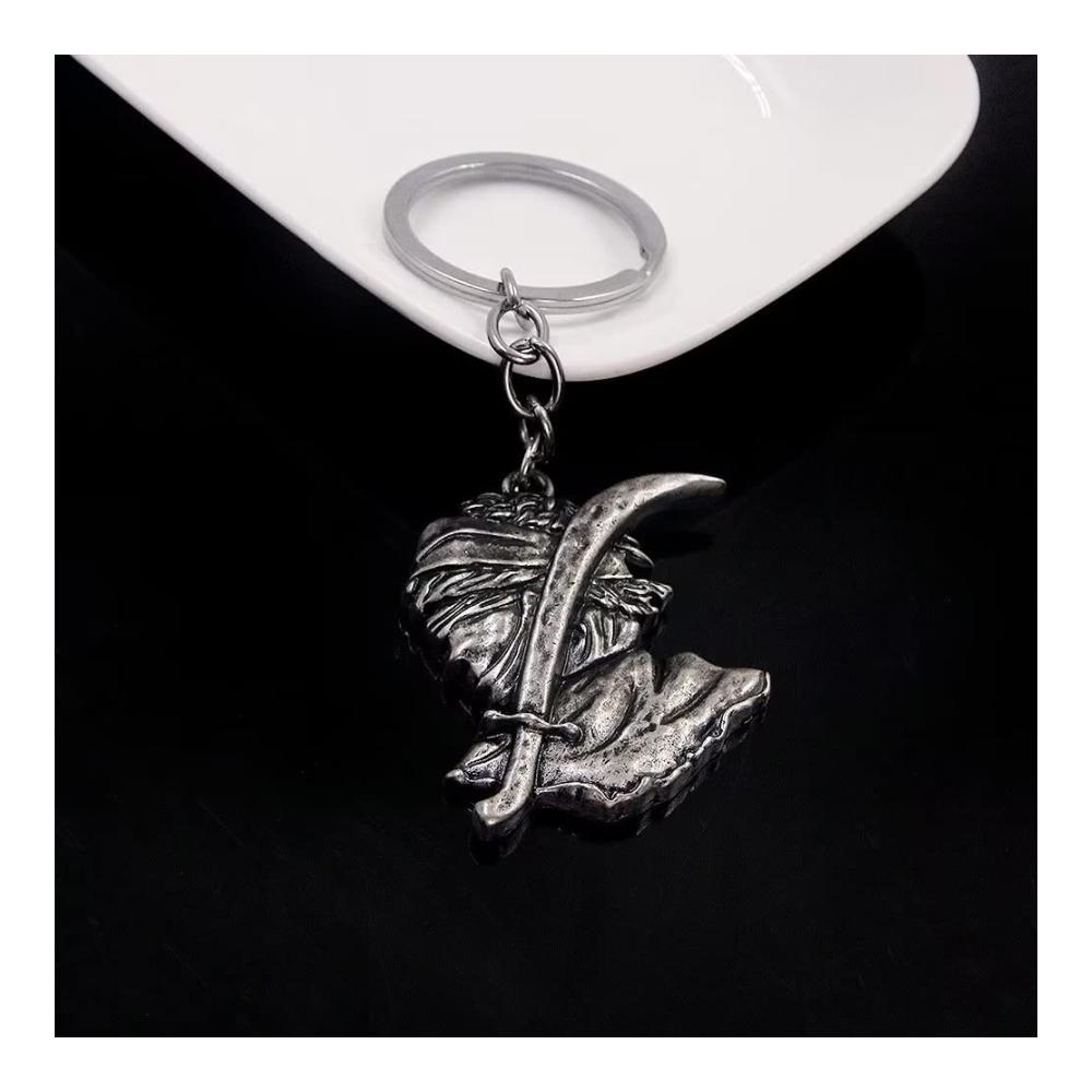 Stilvoller Schlüsselanhänger für Herren Elden Ring Waffe Schwert Metall Cool - Grau One Size - Hochwertiger Schlüsselring & Schlüsselband Set für Männer