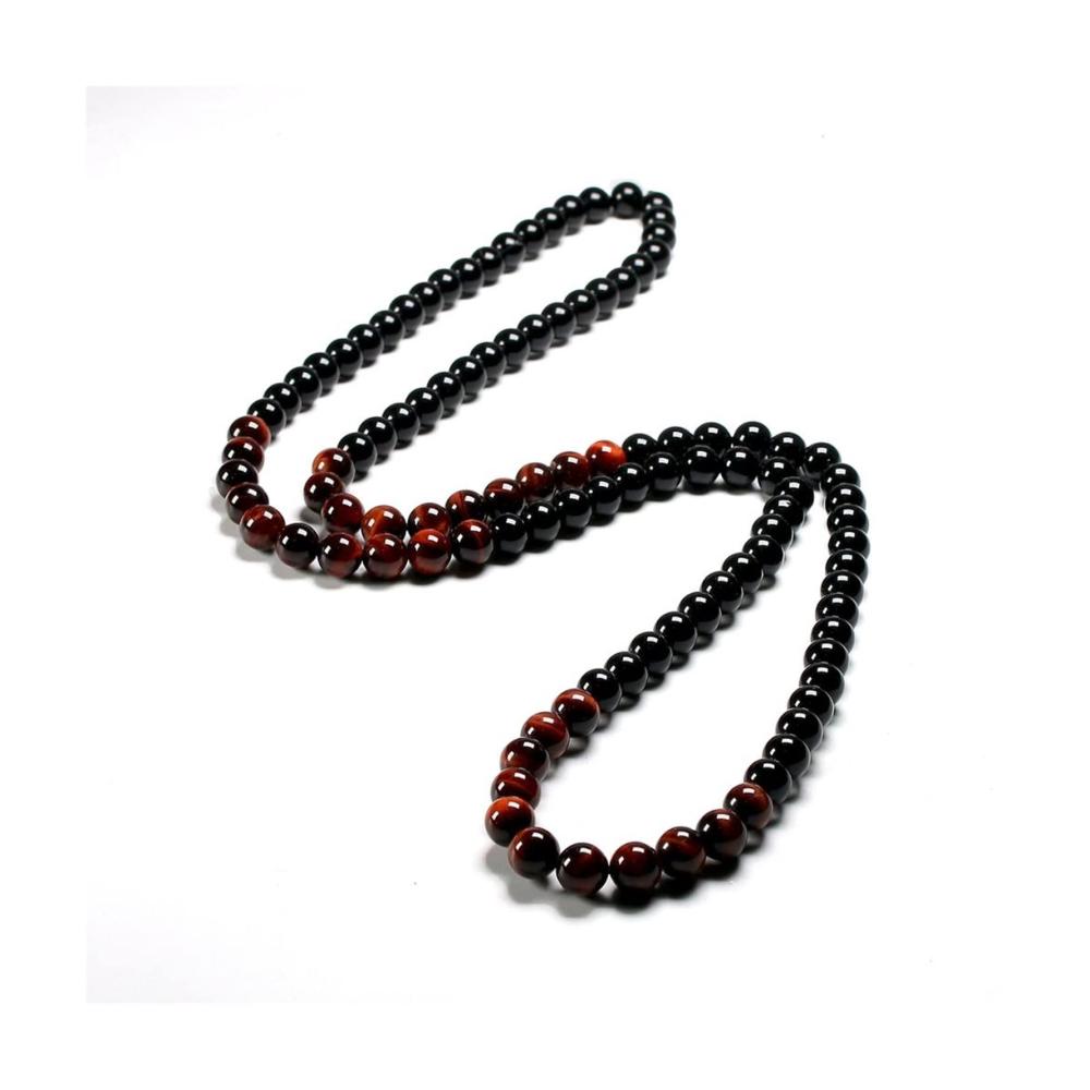 Edles Tigerauge-Armband mit Onyx & rotem Stein 8MM Perlen. Stilvolles Accessoire für Männer & Frauen. Natürlich & zeitlos schön. Holen Sie sich Ihr exklusives Armschmuck heute