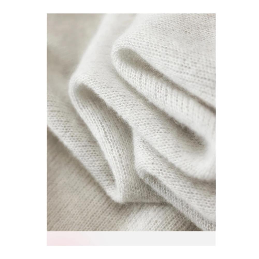 Damen O-Ausschnitt Strickpullover Kurzarm Leichter Pullover Lockerer Kurzpullover für Frauen