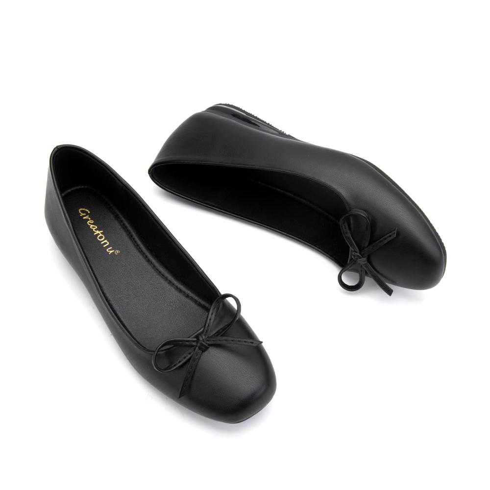 Elegante Damen Ballerinas | Geschlossene Flache Schuhe mit Schleife | Klassische Ballerinas für Damen | Hochwertiges Material | Bequemer Tragekomfort