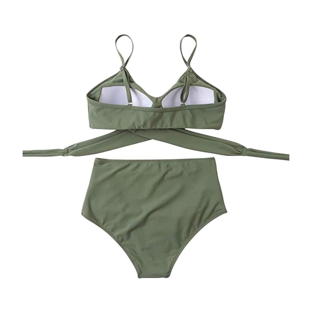 Bikini-Sets Damen Sexy Boho Tankini mit Push-Up-Effekt und hoher Taille - Attraktiver Badeanzug Set für Damen - Quadratische Uhren für Herren