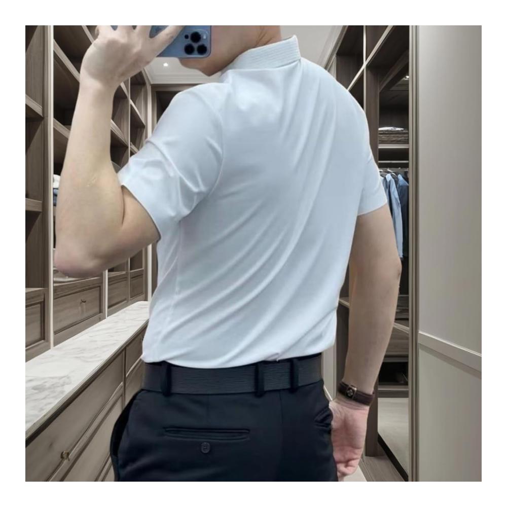 Entdecken Sie stilvolle Poloshirts für Herren Business-Casual-Farbblock-Hemden mit Stretch-Technologie. Perfekt für lässige Eleganz und Komfort