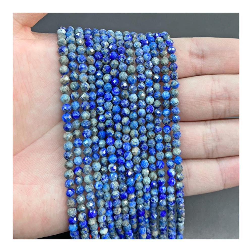 Entdecke die Schönheit von Beads Facettierte Lapislazuli-Perlen für DIY-Schmuckherstellung - Über 170 Stück in 2/3/4mm Größe für Armbänder und Halsketten