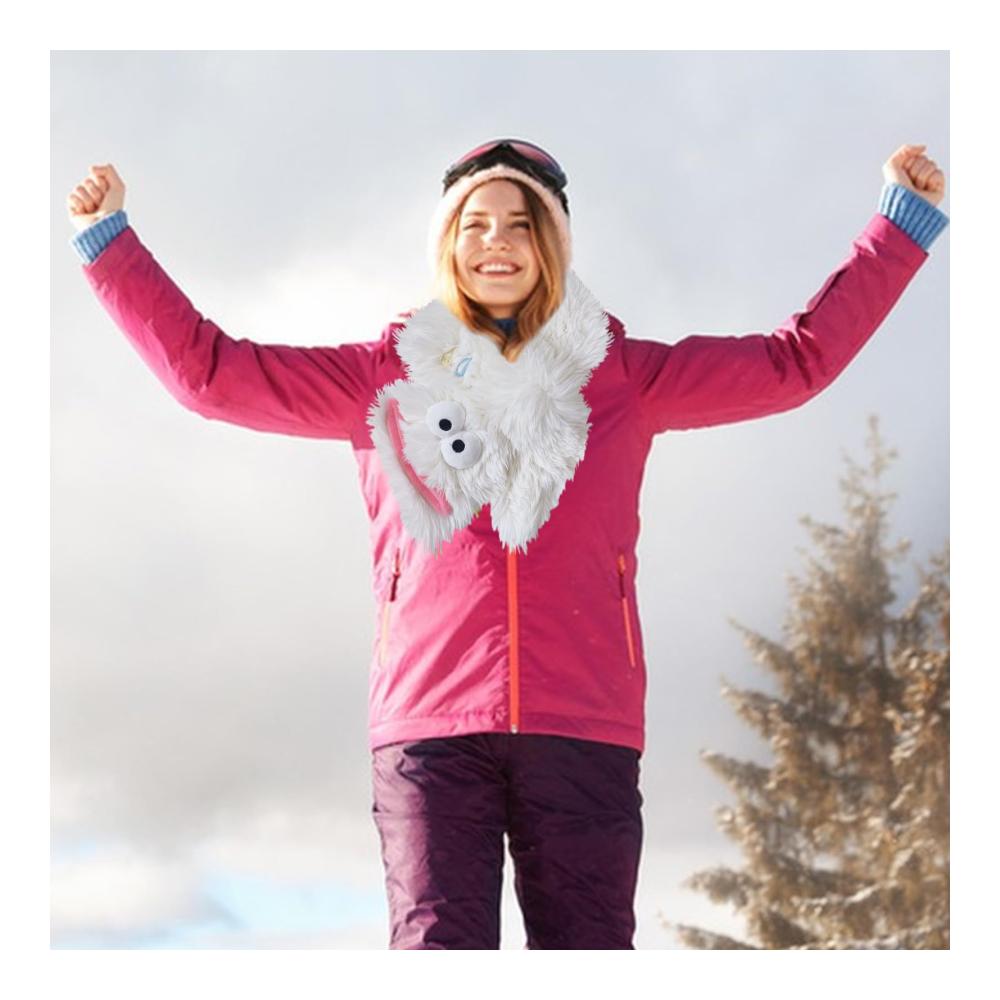Luxuriöse Halstücher für Damen Kuscheliges Kunstpelz-Kragen-Halstuch mit Thermoisolierung wasserdichtem Front-Wrap und stilvollem Strickponcho für Wintermode