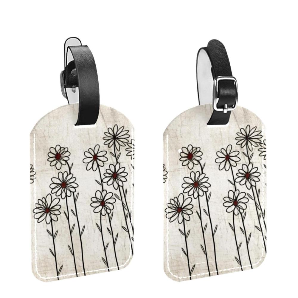 Entdecke unsere strapazierfähigen Koffer- & Taschenanhänger aus hochwertigem PU-Leder! 2er-Set für einfache Identifizierung auf Reisen. Blumenmuster auf Weiß für stilvolles Reisezubehör