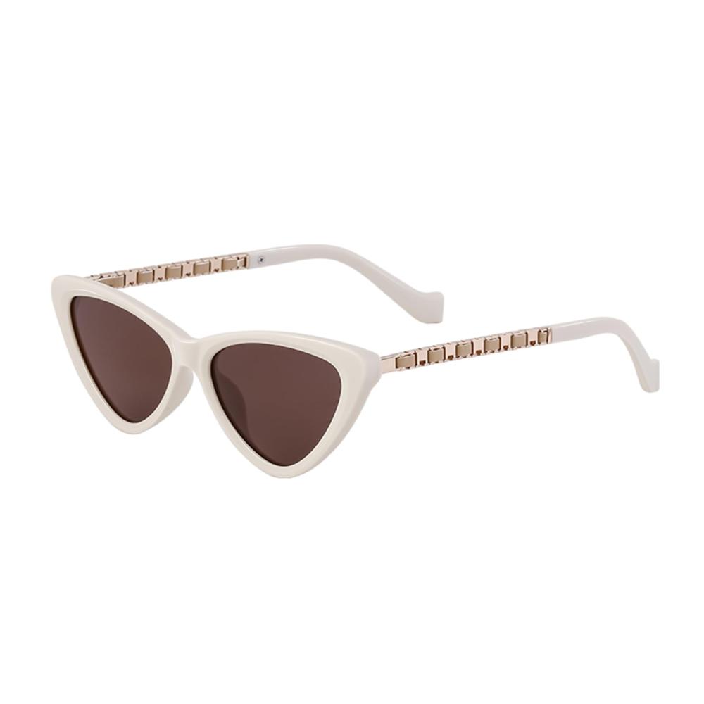 Elegante Cat-Eye Sonnenbrille für modebewusste Frauen - schmaler Metallrahmen für schlankes Auftreten mit sicherem UV400 Schutz