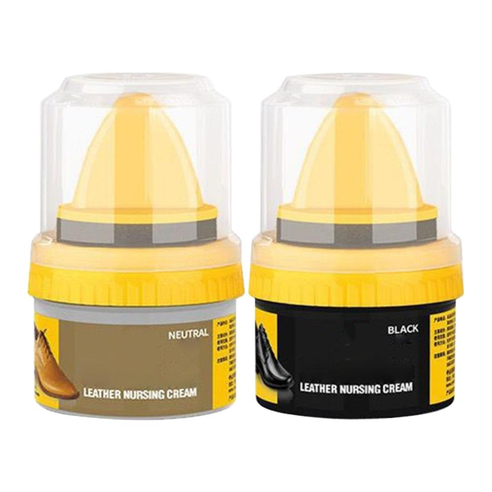 Erleben Sie Brillanz Schuhpolitur Kit für Leder - 2pcs Schwarze & klare Schuhcreme 50ml - Wiederherstellen Reinigen und Schutz für Schuhe Geldbörsen und Stiefel