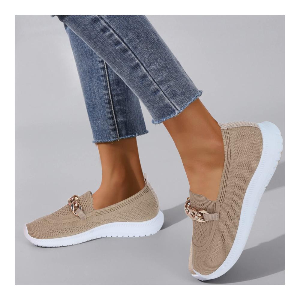 Entdecke die ultimativen Straßenlaufschuhe Damen Sneaker Slip On Sportschuhe mit Kette. Leichte atmungsaktive Schlupfschuhe für Komfort und Stil. Ideal für Freizeit Outdoor und Walking