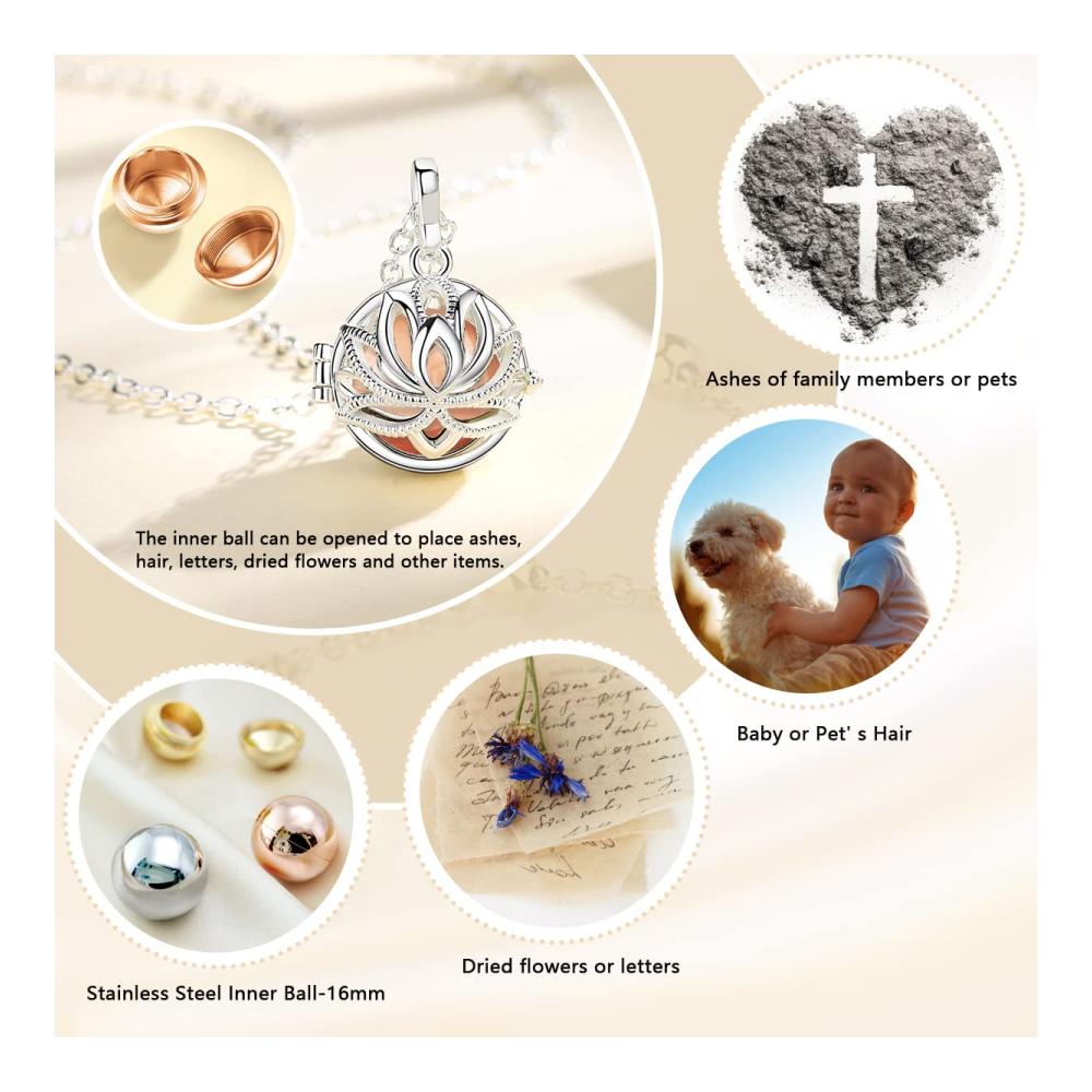 Elegante EUDORA Harmony Ball Kettenasche Urne für Damen | Einäscherungsschmuck in Silberveredelung | Erinnerungsmedaillon für Hund Katze Mutter Vater Oma | Beerdigungssouvenir | 24 Zoll