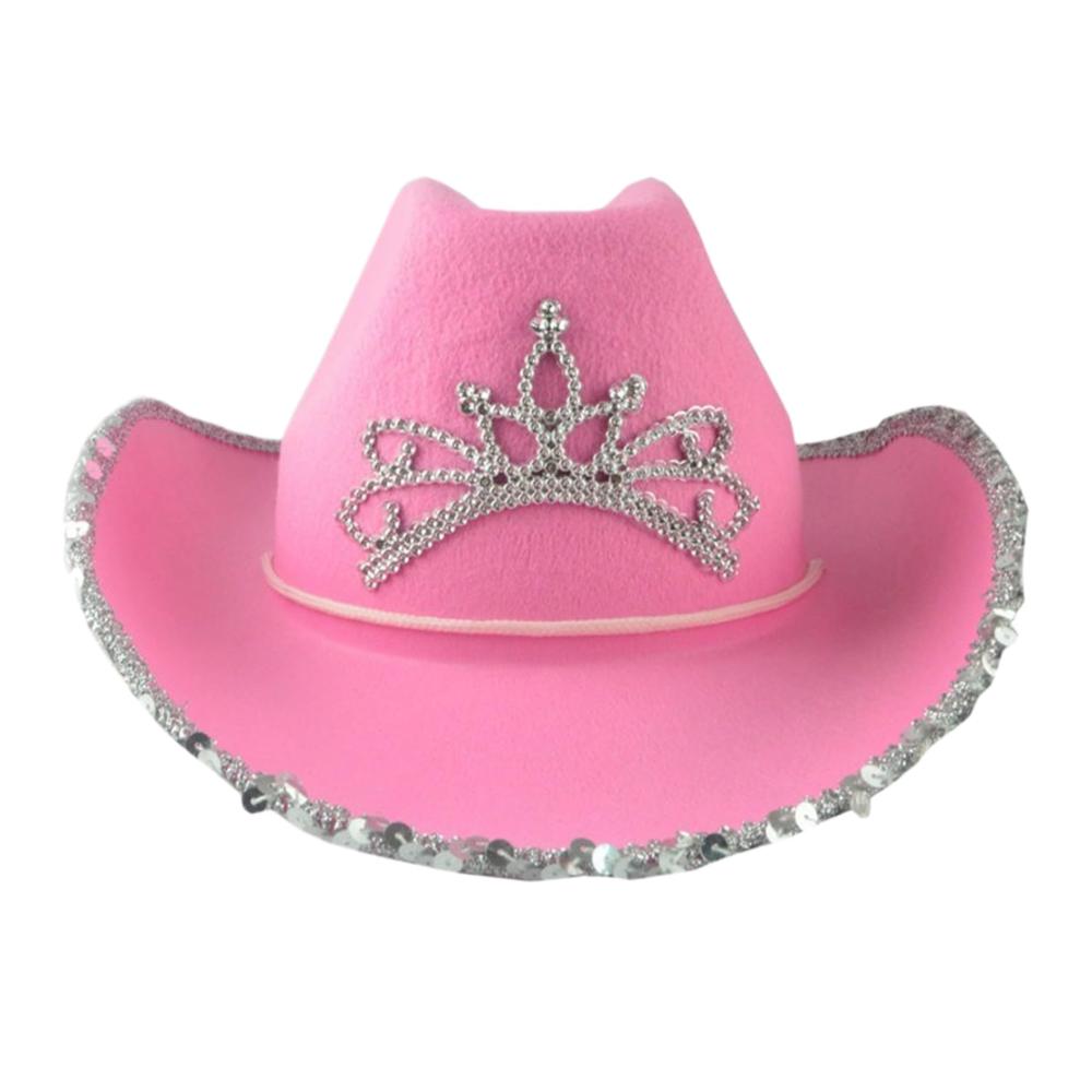 Stilvoller Cowboyhut für Damen Elegantes Tiara-Muster und authentisches Design - Perfektes Accessoire für Western-Partys und Kostüm-Outfits