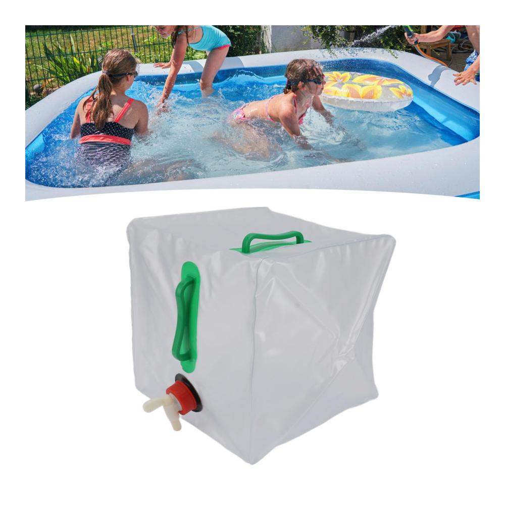 20 L Oberirdischer Pool Stufengewichte – Faltbarer Doppelgriff-Sandsack – Transparent & Wasserdicht | Universell für Winterpool-Abdeckungen