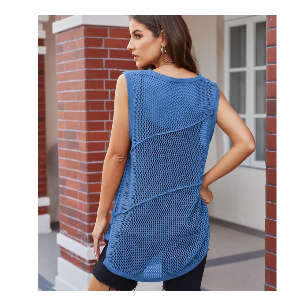 Stilvoller Damen-Pullover mit Rundhalsausschnitt in mittlerer Länge – Eleganz und Komfort vereint in einem hochwertigen Hohlstrickdesign