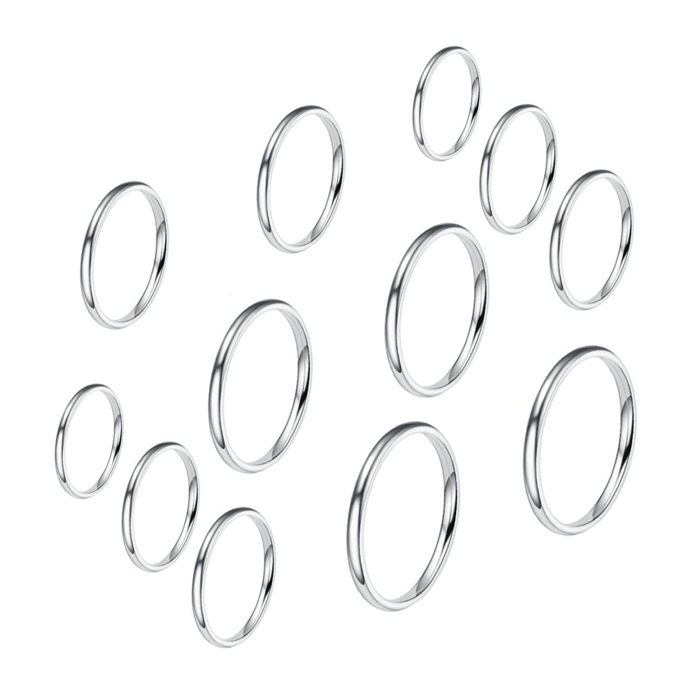 Exquisite Eleganz 12 Edelstahlringe Set für Damen - Stapelbare dünne Midi- und Knöchelringe - Stilvolles Accessoire für jeden Anlass - Hochwertiger Damen Schmuck von VELESAY