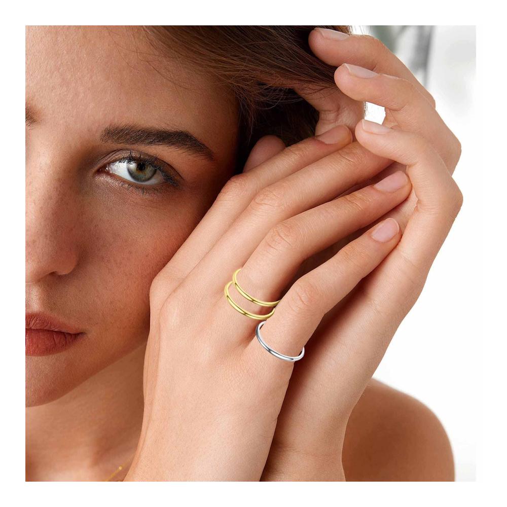 Exquisite Eleganz 12 Edelstahlringe Set für Damen - Stapelbare dünne Midi- und Knöchelringe - Stilvolles Accessoire für jeden Anlass - Hochwertiger Damen Schmuck von VELESAY