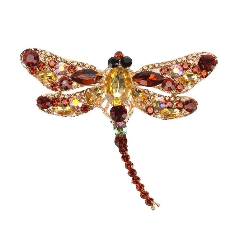 2er Pack Europäische Libellen Broschen Damen Vintage Tier Insekten Broschen Große Broschen Strass Kristall Anstecknadeln Schmuck für Frauen Mädchen