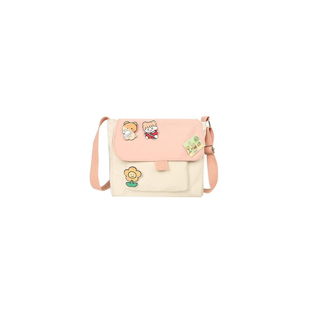 Koreanische süße kleine Messenger-Bag mit weichem Schultergurt für Mädchen niedlich und verspielt im Harajuku-Stil Einheitsgröße