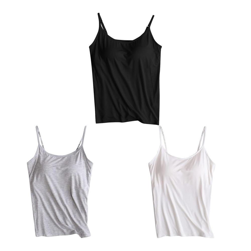 Entdecken Sie den ultimativen Komfort Nahtloses Damen Tanktop mit BH verstellbaren Trägern & Stretch-Baumwolle - Perfektes Geschenk für Weihnachten Geburtstag & Neujahr