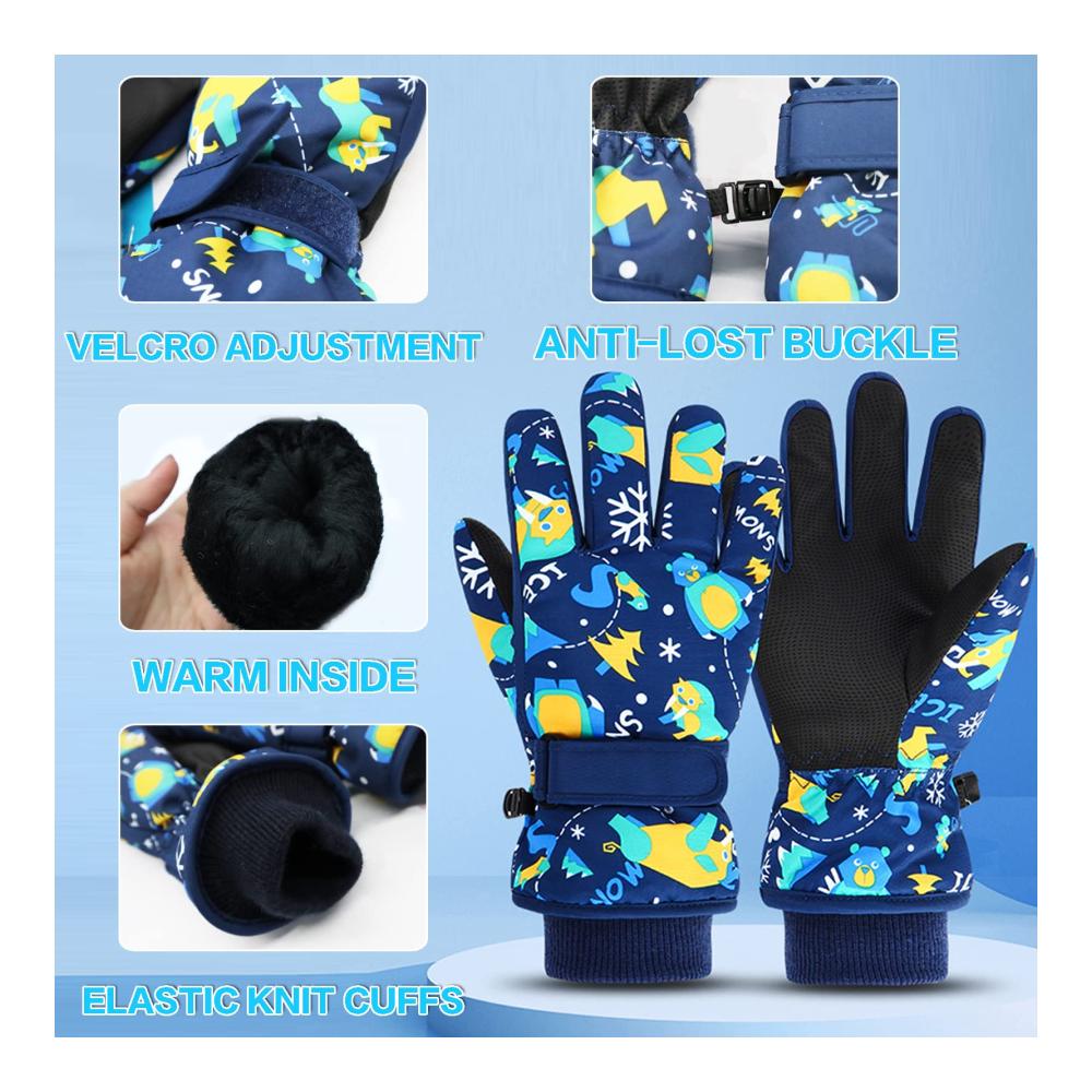 Hochwertige Kinder Winterhandschuhe für Sport & Outdoor-Aktivitäten | Wasserdicht Winddicht Fleece | Ideal zum Skifahren Snowboarden Wandern | Jungen & Mädchen 1-10 Jahre